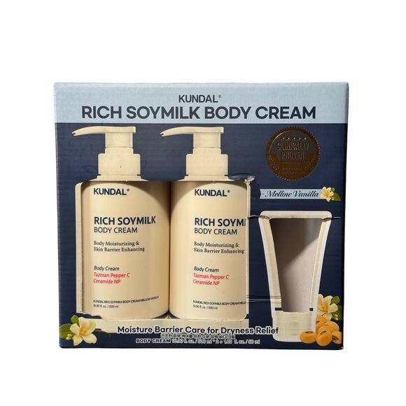 KUNDAL Rich Soymilk Creamy Body Cream 500ml+500ml missing Mellow Vanilla - Picture 1 of 4